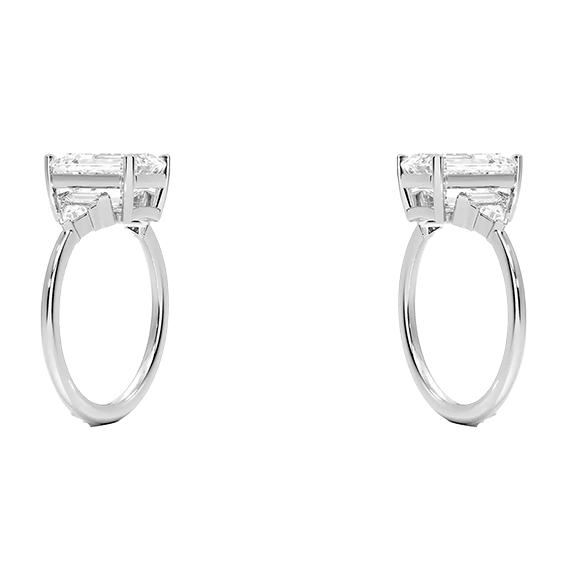 Luxe 14K 3ct E VVS2 Emerald Cut Diamond Engagement Ring Lab Diamond Ring (EM 4128)
