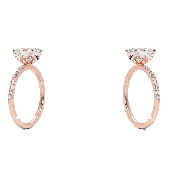 Petal 1.5ct D VVS2 Oval Cut Diamond Engagement Ring with Lab Diamond (OV 3124)