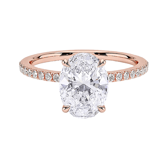 Petal 1.5ct D VVS2 Oval Cut Diamond Engagement Ring with Lab Diamond (OV 3124)