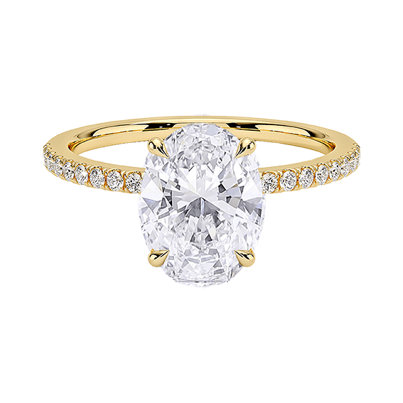 Petal 1.5ct D VVS2 Oval Cut Diamond Engagement Ring with Lab Diamond (OV 3124)