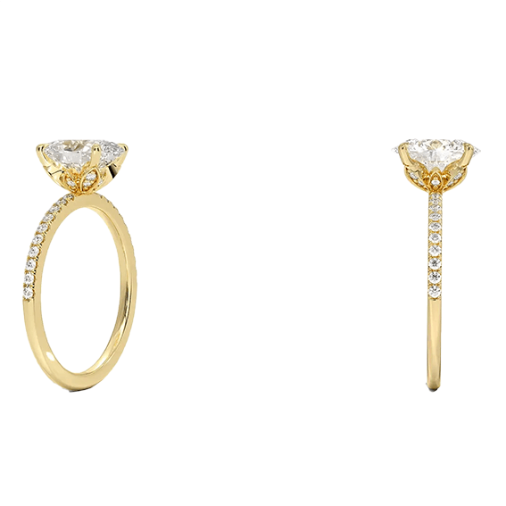 Petal 1.5ct D VVS2 Oval Cut Diamond Engagement Ring with Lab Diamond (OV 3124)