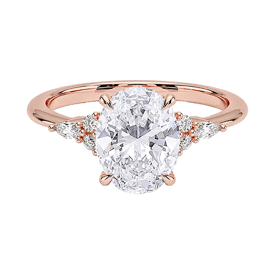 Low Profile Oval Setting Nadia 1.5ct D VVS2 Lab Diamond Engagement Ring (OV 3132)