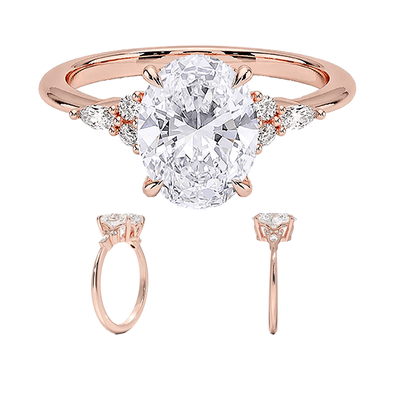 Low Profile Oval Setting Nadia 1.5ct D VVS2 Lab Diamond Engagement Ring (OV 3132)