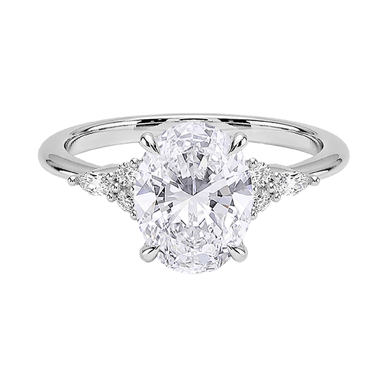 Low Profile Oval Setting Nadia 1.5ct D VVS2 Lab Diamond Engagement Ring (OV 3132)