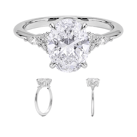 Low Profile Oval Setting Nadia 1.5ct D VVS2 Lab Diamond Engagement Ring (OV 3132)