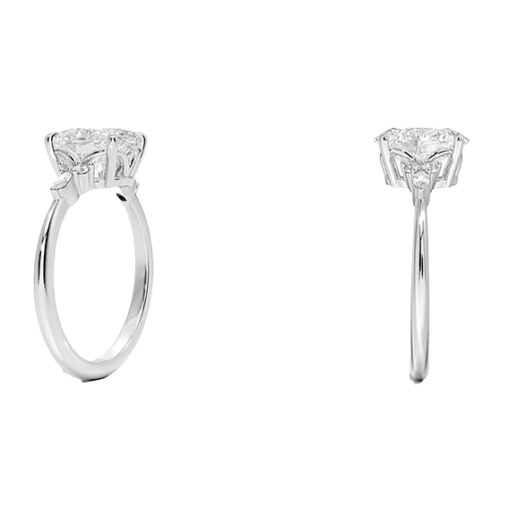 Low Profile Oval Setting Nadia 1.5ct D VVS2 Lab Diamond Engagement Ring (OV 3132)