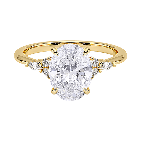 Low Profile Oval Setting Nadia 1.5ct D VVS2 Lab Diamond Engagement Ring (OV 3132)