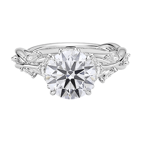DesignTwisted Band 2CT E VVS2 Round Lab Diamond Engagement Ring (RD 1151)