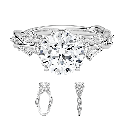 DesignTwisted Band 2CT E VVS2 Round Lab Diamond Engagement Ring (RD 1151)