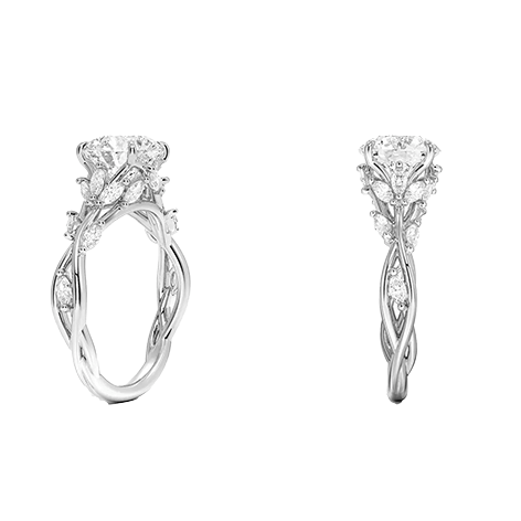 DesignTwisted Band 2CT E VVS2 Round Lab Diamond Engagement Ring (RD 1151)