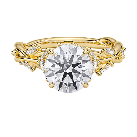 DesignTwisted Band 2CT E VVS2 Round Lab Diamond Engagement Ring (RD 1151)