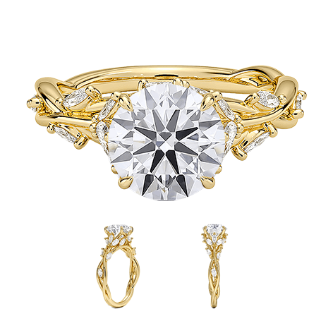 DesignTwisted Band 2CT E VVS2 Round Lab Diamond Engagement Ring (RD 1151)
