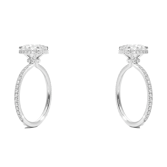 Gala Lab Diamond 2.5ct E VVS2 Engagement Ring Hidden Halo Oval Cut  (OV 3135)
