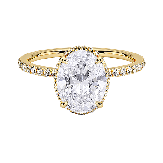 Gala Lab Diamond 2.5ct E VVS2 Engagement Ring Hidden Halo Oval Cut  (OV 3135)