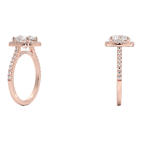 Odessa Hidden Halo 1.5ct D VVS2  Lab Diamond Engagement Ring(RD 1133)