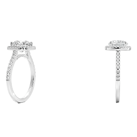 Odessa Hidden Halo 1.5ct D VVS2  Lab Diamond Engagement Ring(RD 1133)