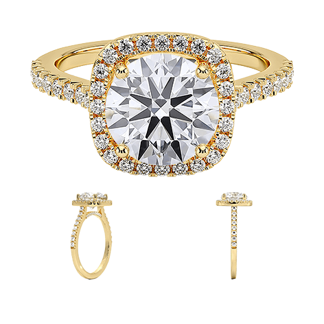Odessa Hidden Halo 1.5ct D VVS2  Lab Diamond Engagement Ring(RD 1133)