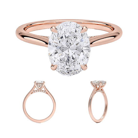 Adorned Dawn 2ct E VVS2 Oval Lab Diamond Engagement Ring (OV 3127)
