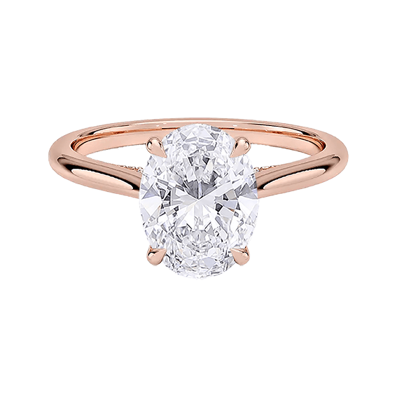 Classic Dawn Four-Prong 14k 2.5CT  E VVS2 OVAL 1.8mm Oval Cut 1/10 Lab Diamond Engagement Ring  (OV 3119)