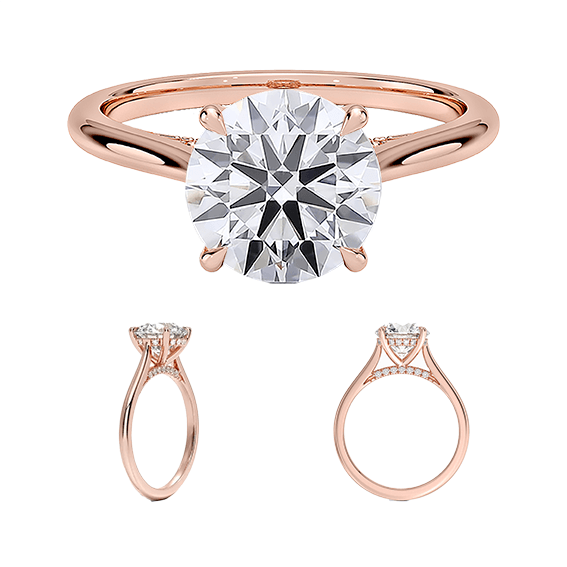 Classic Dawn Four-Prong Engagement Ring 14k 1.5ct D VVS2 Solitaire Round Brilliant Cut Lab Diamond (RD 2131)
