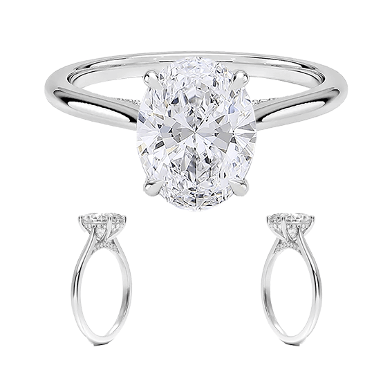 Adorned Dawn 2ct E VVS2 Oval Lab Diamond Engagement Ring (OV 3127)