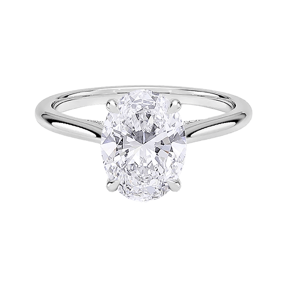 Classic Dawn Four-Prong 14k 2.5CT  E VVS2 OVAL 1.8mm Oval Cut 1/10 Lab Diamond Engagement Ring  (OV 3119)