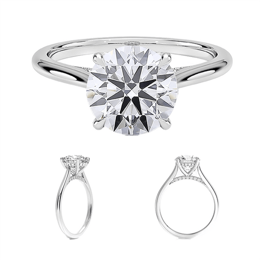 Classic Dawn Four-Prong Engagement Ring 14k 1.5ct D VVS2 Solitaire Round Brilliant Cut Lab Diamond (RD 2131)