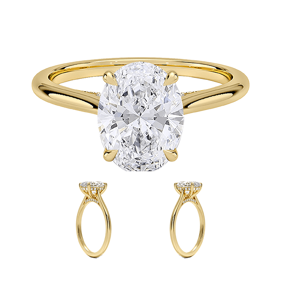 Adorned Dawn 2ct E VVS2 Oval Lab Diamond Engagement Ring (OV 3127)