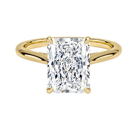 Classic Dawn Four-Prong 14k 3ct E VVS2 Radiant Cut 1/10 Lab Diamond Engagement Ring  (RA 2121)