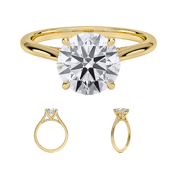 Classic Dawn Four-Prong Engagement Ring 14k 1.5ct D VVS2 Solitaire Round Brilliant Cut Lab Diamond (RD 2131)