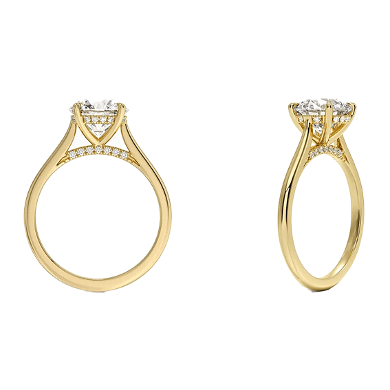 Classic Dawn Four-Prong Engagement Ring 14k 1.5ct D VVS2 Solitaire Round Brilliant Cut Lab Diamond (RD 2131)