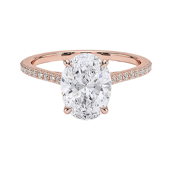 Adorned Dawn Hidden Halo 2ct E VVS2 Oval Cut Lab Diamond Engagement Ring (OV 3129)