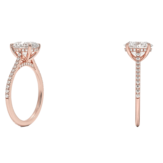 Classic Dawn Four-Prong 14k 2CT E VVS2 oval 1.8mm Oval Cut 1/4 Lab Diamond Engagement Ring  (OV 3120)