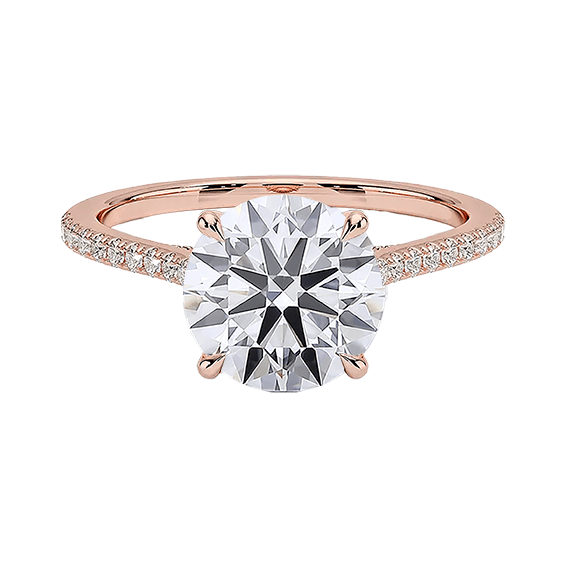 Classic Dawn Four-Prong Hidden Halo Engagement Ring 14k 2ct E VVS2  1/4 Solitaire Round Brilliant Cut Lab Diamond (RD 2133)
