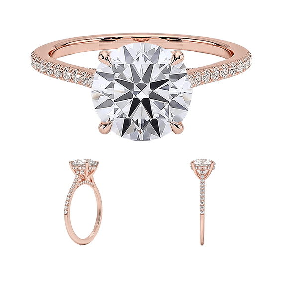 Classic Dawn Four-Prong Hidden Halo Engagement Ring 14k 2ct E VVS2  1/4 Solitaire Round Brilliant Cut Lab Diamond (RD 2133)