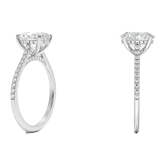 Adorned Dawn Hidden Halo 2ct E VVS2 Oval Cut Lab Diamond Engagement Ring (OV 3129)