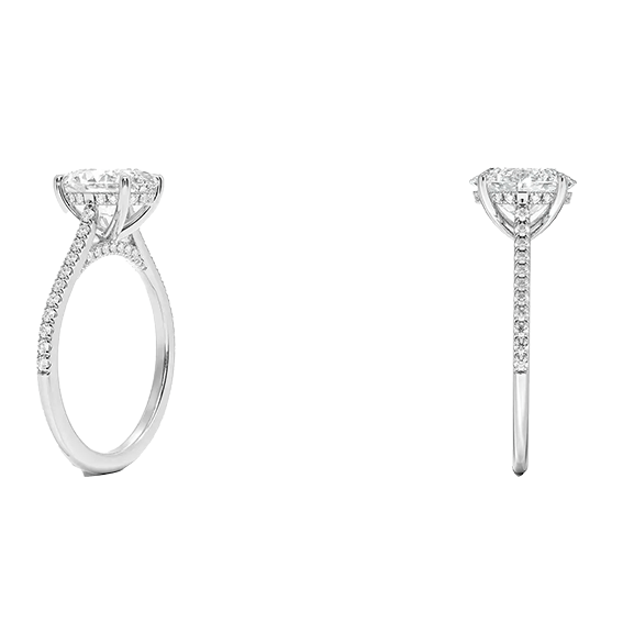 Classic Dawn Four-Prong 14k 2CT E VVS2 oval 1.8mm Oval Cut 1/4 Lab Diamond Engagement Ring  (OV 3120)