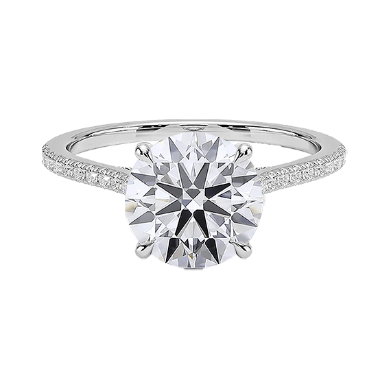 Classic Dawn Four-Prong Hidden Halo Engagement Ring 14k 2ct E VVS2  1/4 Solitaire Round Brilliant Cut Lab Diamond (RD 2133)