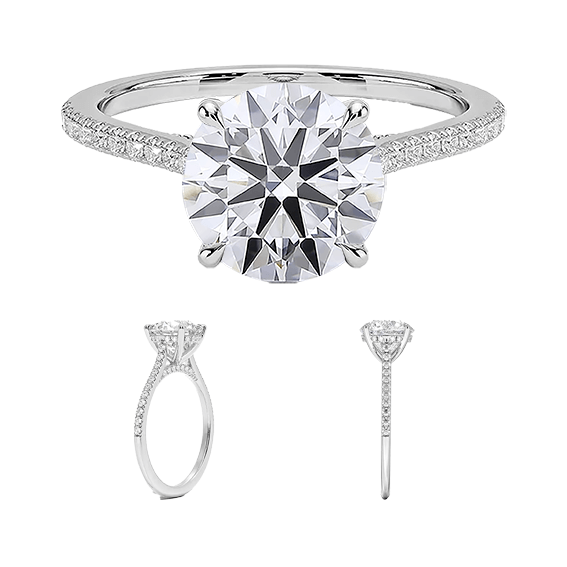 Classic Dawn Four-Prong Hidden Halo Engagement Ring 14k 2ct E VVS2  1/4 Solitaire Round Brilliant Cut Lab Diamond (RD 2133)