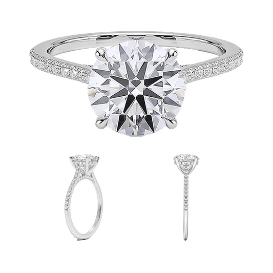 Classic Dawn Four-Prong Hidden Halo Engagement Ring 14k 2ct E VVS2  1/4 Solitaire Round Brilliant Cut Lab Diamond (RD 2133)