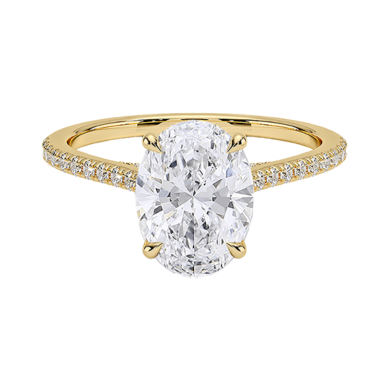 Adorned Dawn Hidden Halo 2ct E VVS2 Oval Cut Lab Diamond Engagement Ring (OV 3129)