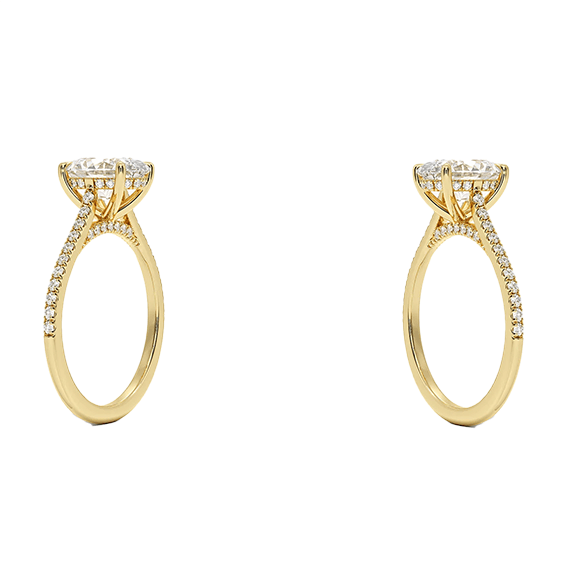 Adorned Dawn Hidden Halo 2ct E VVS2 Oval Cut Lab Diamond Engagement Ring (OV 3129)
