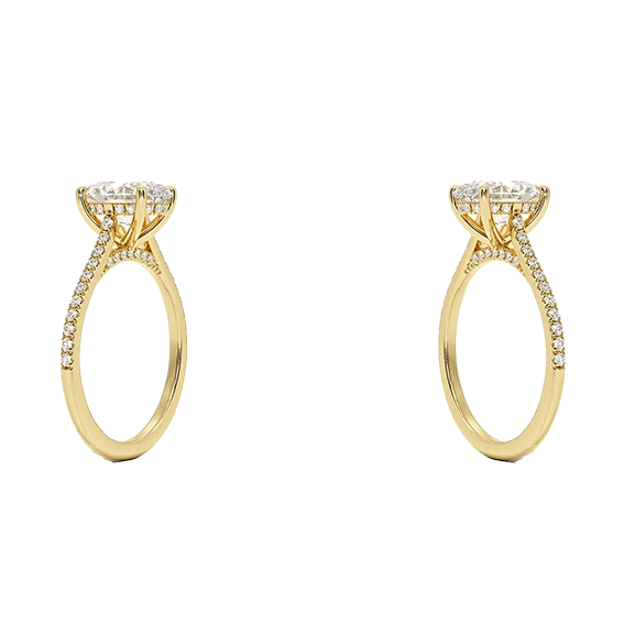 Classic Dawn Four-Prong 14k 2CT E VVS2 oval 1.8mm Oval Cut 1/4 Lab Diamond Engagement Ring  (OV 3120)