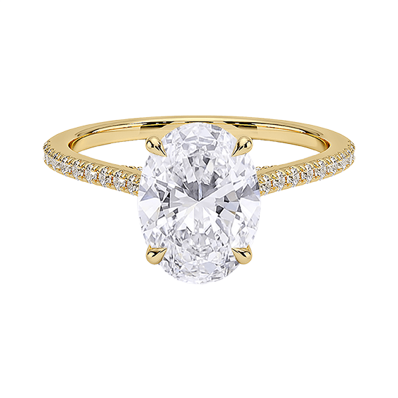 Classic Dawn Four-Prong 14k 2CT E VVS2 oval 1.8mm Oval Cut 1/4 Lab Diamond Engagement Ring  (OV 3120)