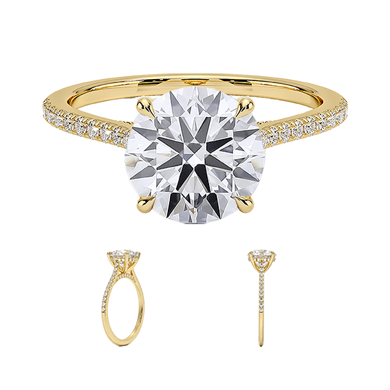 Classic Dawn Four-Prong Hidden Halo Engagement Ring 14k 2ct E VVS2  1/4 Solitaire Round Brilliant Cut Lab Diamond (RD 2133)