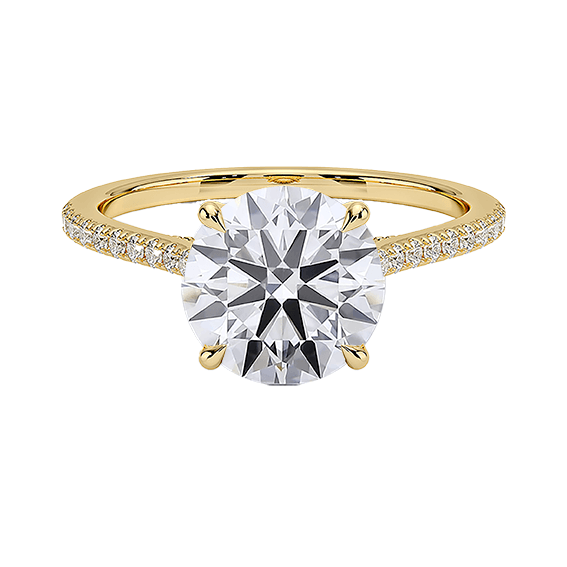 Classic Dawn Four-Prong Hidden Halo Engagement Ring 14k 2ct E VVS2  1/4 Solitaire Round Brilliant Cut Lab Diamond (RD 2133)