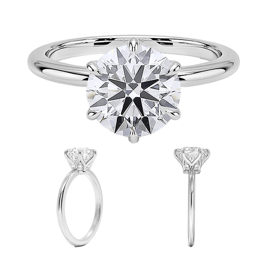 Secret Halo Six-Prong 14k 1ct D VVS1 Solitaire Round Brilliant Cut Lab Diamond Engagement Ring (RD 1129)