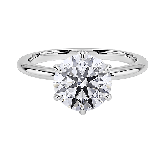Secret Halo Six-Prong 14k 1ct D VVS1 Solitaire Round Brilliant Cut Lab Diamond Engagement Ring (RD 1129)