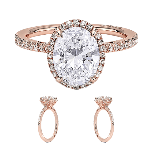 Simply Tacori Cathedral Drape Halo 2ct E VVS2  Oval Lab Diamond Engagement Ring (OV 3139)