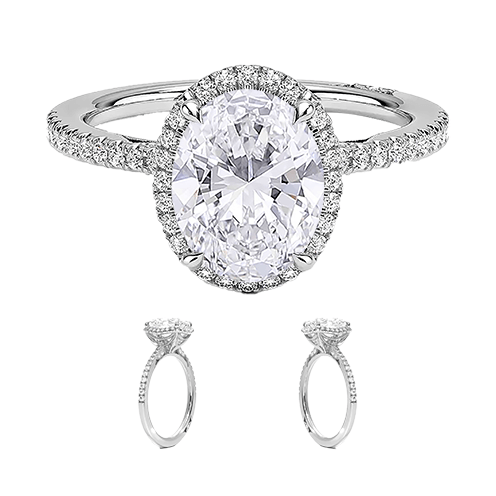 Simply Tacori Cathedral Drape Halo 2ct E VVS2  Oval Lab Diamond Engagement Ring (OV 3139)